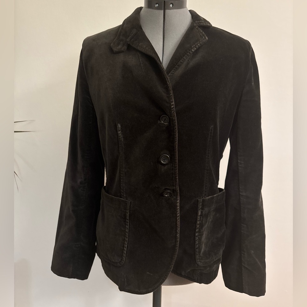 J. Crew Dark Green Y2K Velvet Blazer